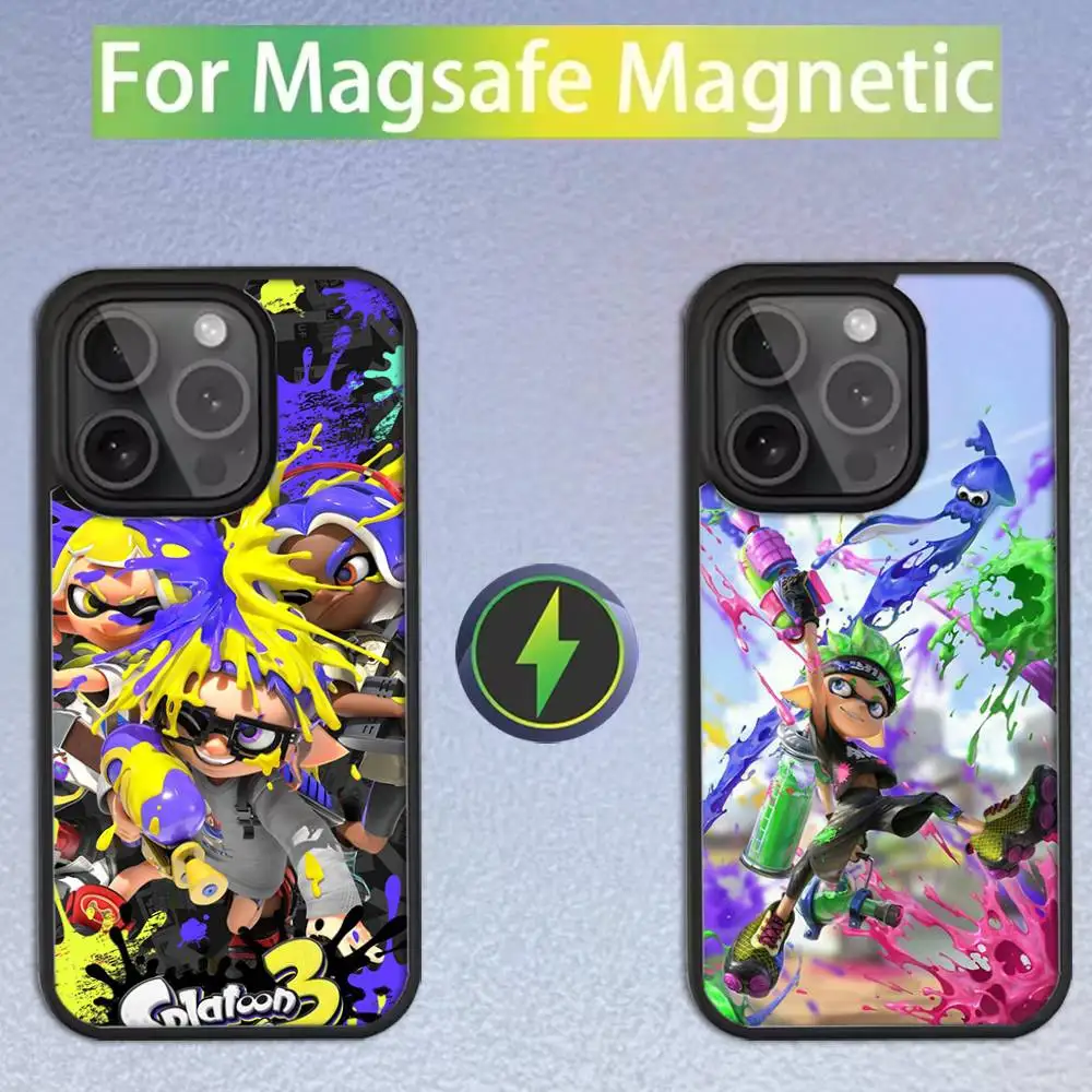 

Game S-Splatoon 3 Phone Case For iPhone 16,15,14,13,12,11,Pro,Max,Plus,Mini,SE Magsafe Magnetic Wireless Charging
