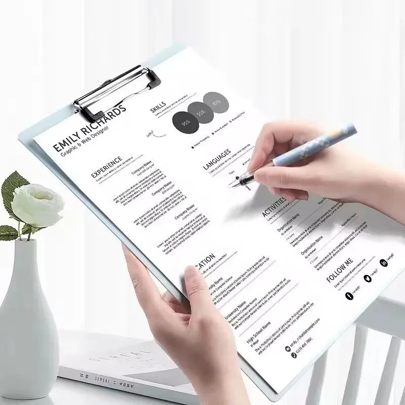 A4 Waterproof Clipboard Writing Pad File Folder Document Holder School Supply