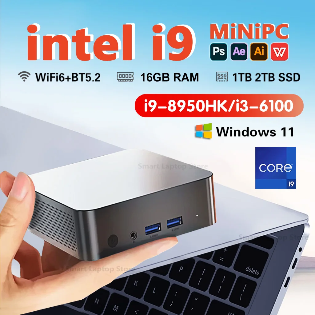 �y�Z�[�����z�~�jPC Intel Core i9 8950HK i3-6100 16GB RAM 1TB/2TB SSD �~�jPC Windows 11 Pro �Q�[�~���O�m�[�g�p�\�R�� WIFI6 BT5.2 �~�j�f�X�N�g�b�v�p�\�R��