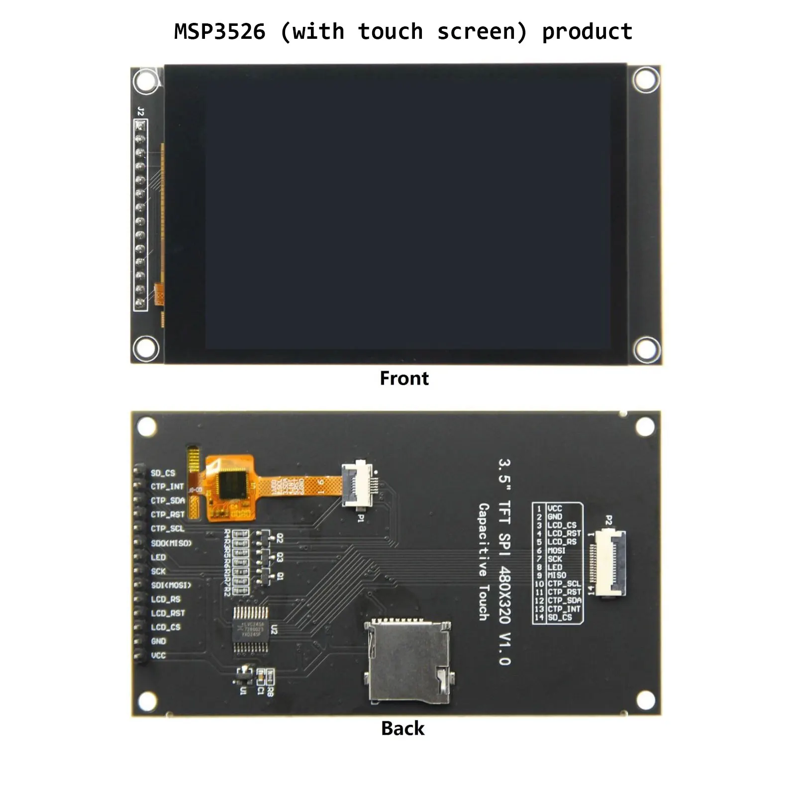 3,5-Zoll IPS SPI Modul ST7796 TFT LCD Modul Kapazitiver Touchscreen oder Ohne Touchscreen 320x480 für ESP32/STM32/Arduino/C51/CH32