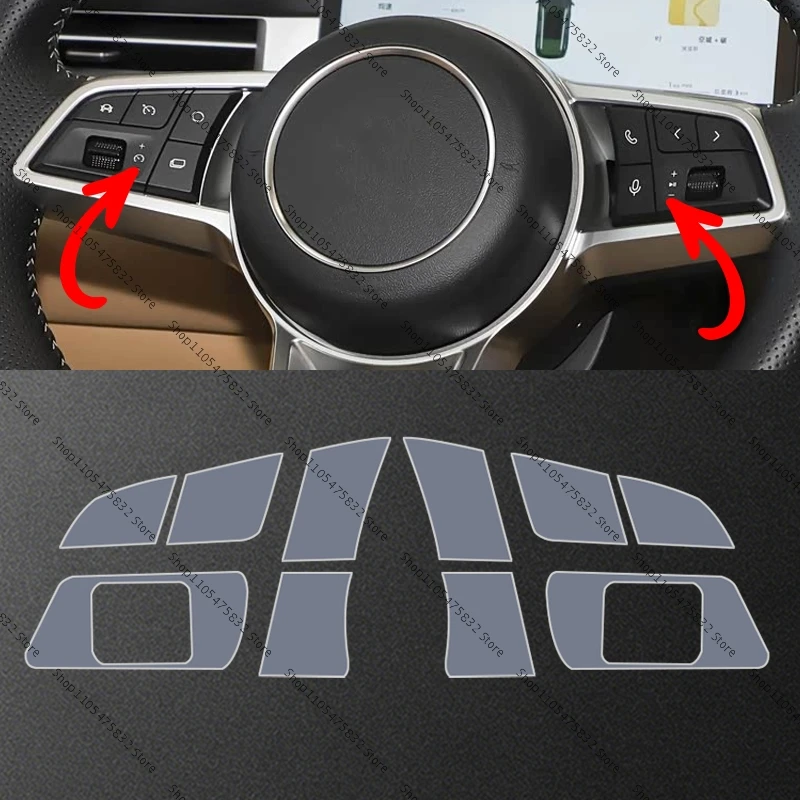 For DFSK Seres Landian E5 Plus 2025 Steering Wheel Double Flash Button Handbag Button TPU Anti Scratch Transparent Film