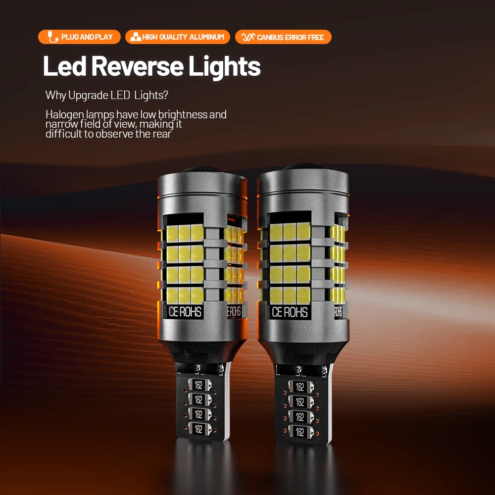 2x LED Reverse Light Blub Lamp W16W T15 For Nissan Quest Sentra Xterra Murano Armada Rogue 370Z Cube Juke Leaf NV1500 NV200