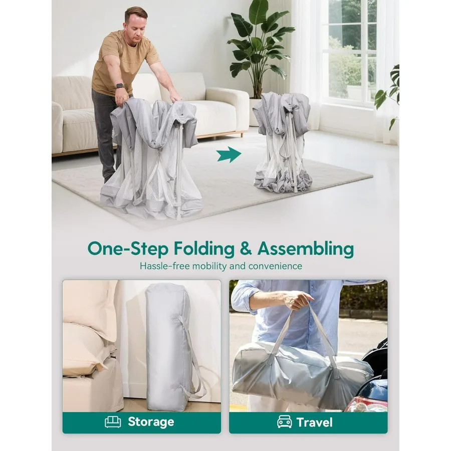 Box per bambini pieghevole con tappetino 46×46 Parco portatile per neonati e bambini piccoli Scegli i genitori Vincitore dei premi Ideal Indoor Outdo