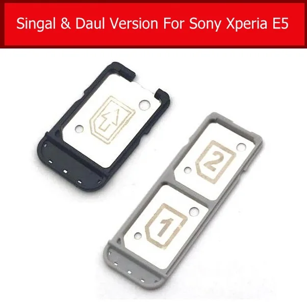 100% Genuine single & Daul Sim Card Tray For Sony Xperia E5 E5 F3311 F3313 F3216 Sim Card Holder Slot adapter replacement repair