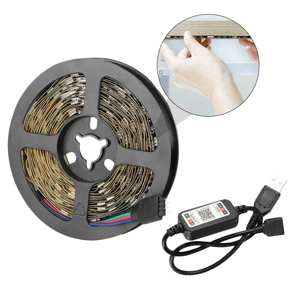 1M Led قطاع أضواء التطبيق التحكم Rgb الصوت المنشط الضوء الخلفي تحت خزانة عيد الميلاد ديكور لاسلكي #5