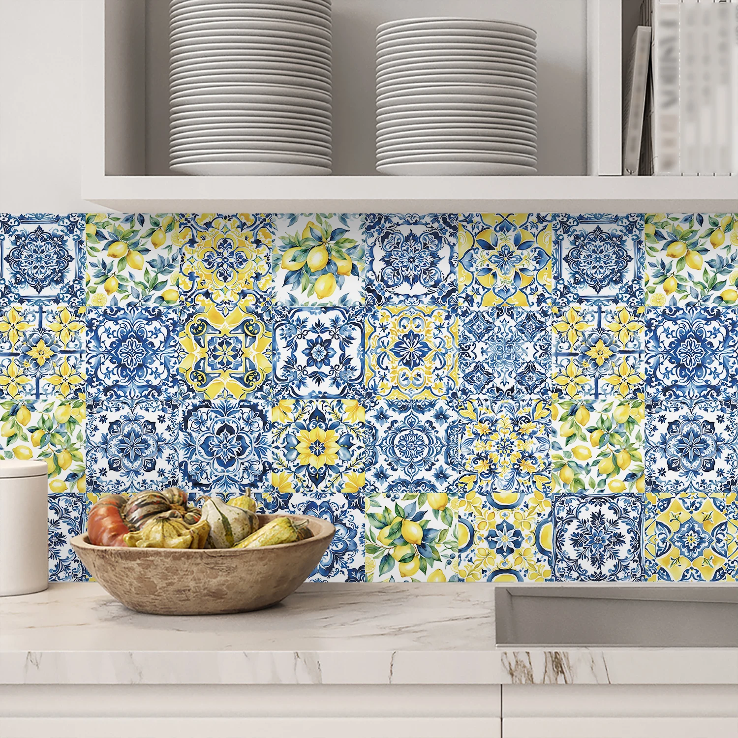 24pcs/set Bohemian Style Matte Surface Wall Sticker Non-slip Tiles Home Decor For Tiles Ground in Kitchen Bathroom PVC Art Mural