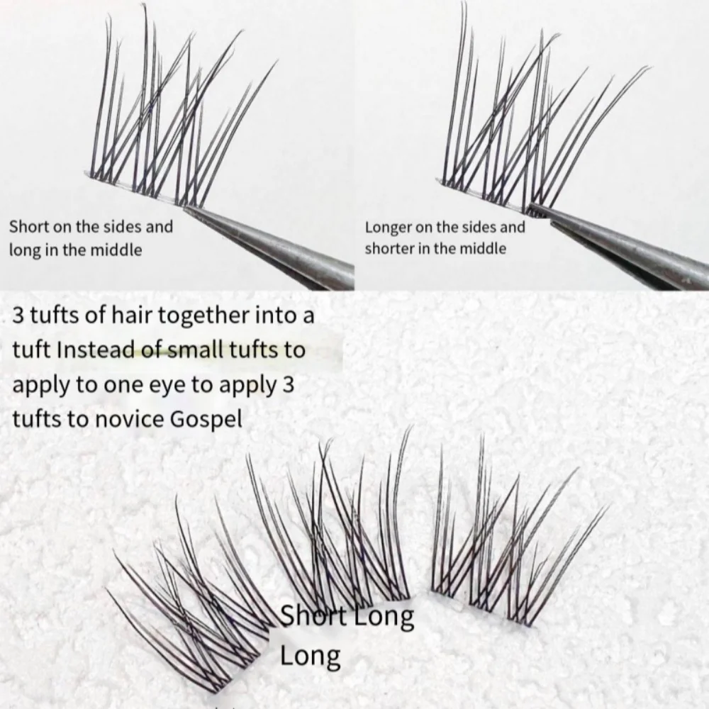 10 Rows Bundles Mink False Eyelashe 1/box 120 Natural Russian 3D laes Individual Eyelash extension cluster makeup tool lashes