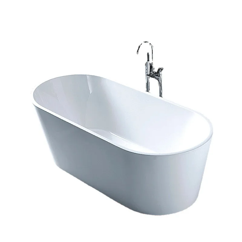 

Hotel oval acrylic integrated concubine bathtub, household multi-size freestanding bathtub