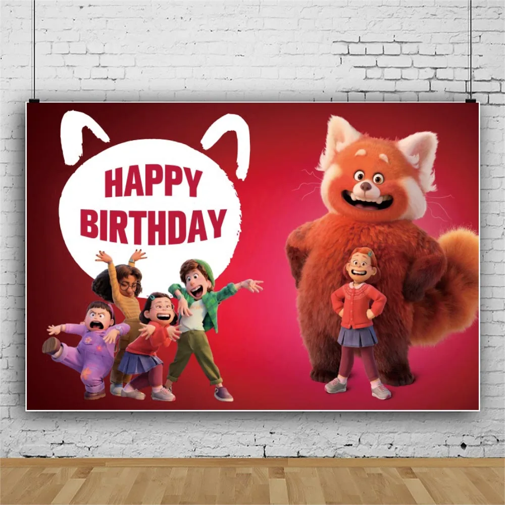 Turning Red Photo Background For Photography Backdrop Birthday Decorations Baby Shower Girl Kid's Party Banner Props Photozone
