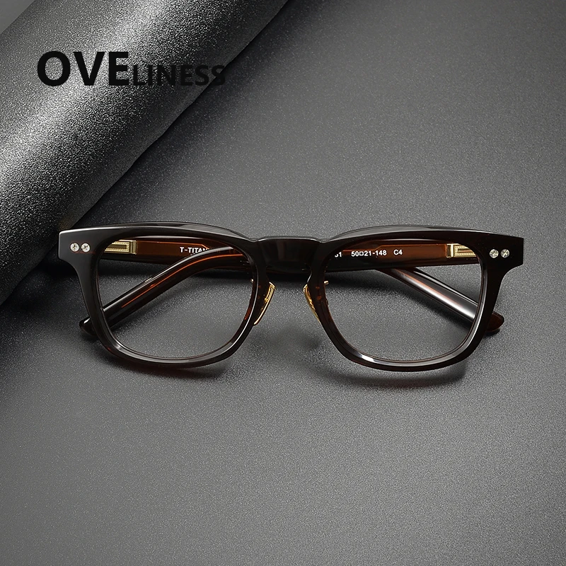 Vintage Round Acetate Glasses Frame Men Retro Trending Decorative Eyeglasses Frame Women Luxury Brand Fashionable Eyewear