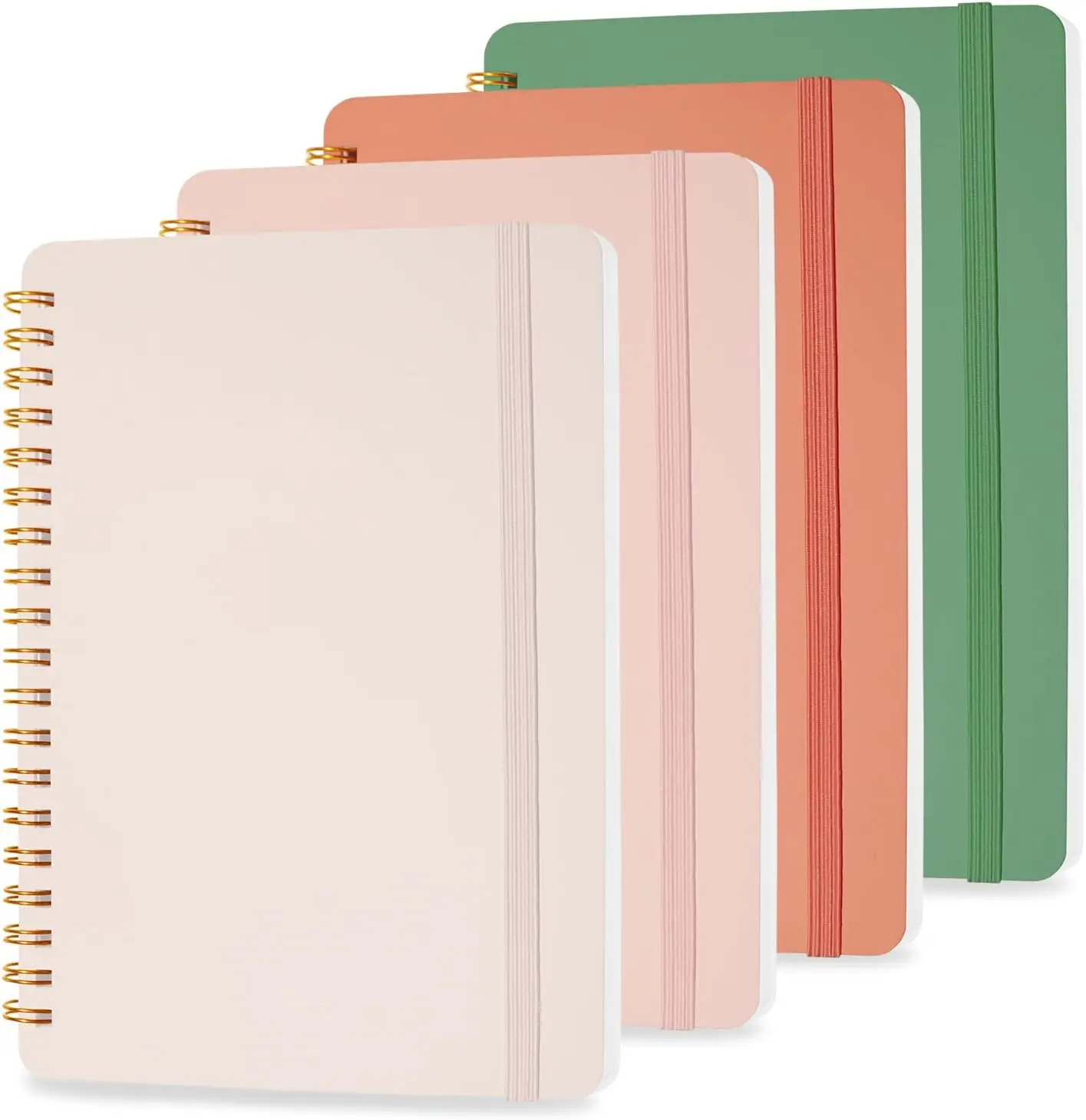 

4 Pack Small Spiral Notebooks 5x7, 50 Sheets Each, Cute Journals for Work, School, Note Taking