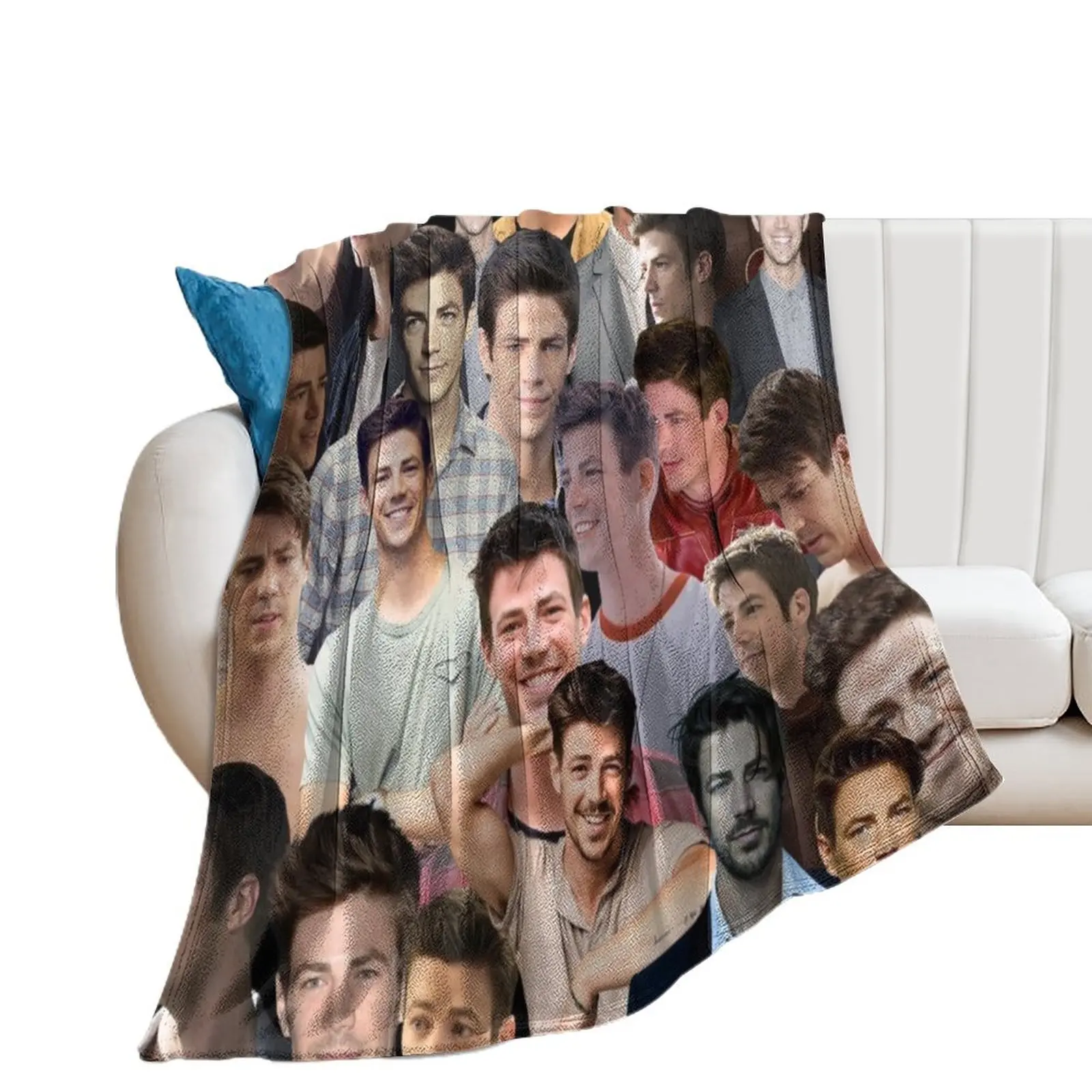 grant gustin photo collage Throw Blanket Tourist Hairy Shaggy Blankets