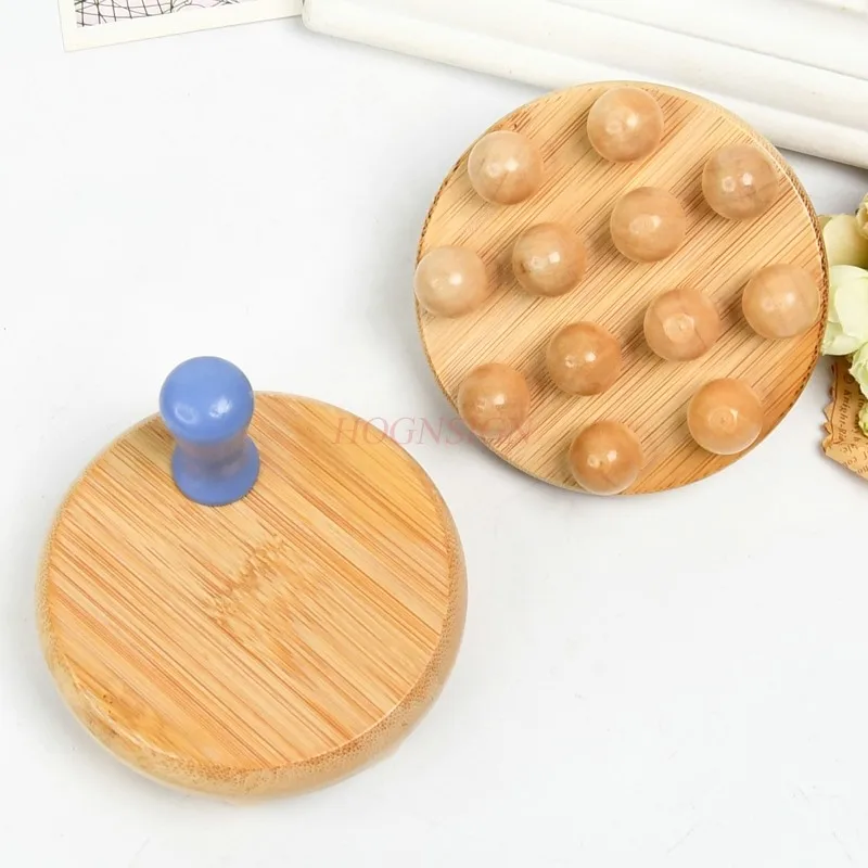 

Ручная массажная щетка Гуа Ша с 12 бусинами, натуральное дерево, талия, нога, меридиан, соскабливание, спа-терапия, антицеллюлитный инструмент для релаксации