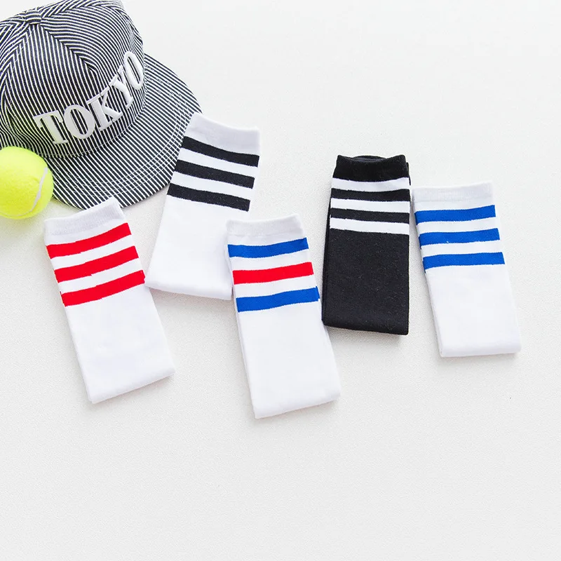 baby girl socks stuff spring autumn kids mid-tube football socks Children striped cotton socks student cartoon stocking clothing