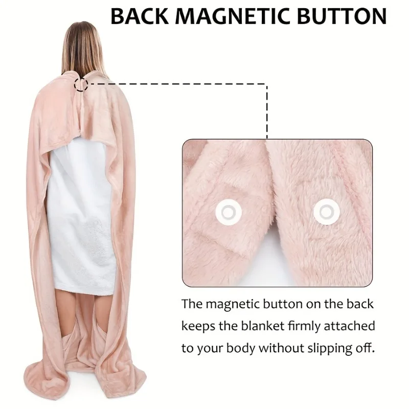 يمكن ارتداؤها الفانيلا بطانية سفر مع الأكمام جيب كبير مكافحة ساكنة أريكة بطانية التلفزيون للبالغين التخييم في الهواء الطلق كسول تكبب