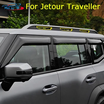 Jetour T2 Traveller 2023 2024 자동차 창문 햇빛 비 쉐이드 바이저 실드 쉘터 보호대 커버 트림 프레임 스티커 액세서리