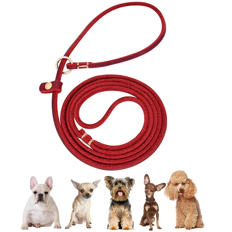 

Slip lead small dog leash Genuine Leather slip Dog lead Real Leather slip Leash pet puppy Dog Leather slip Leash Rope small Dogs