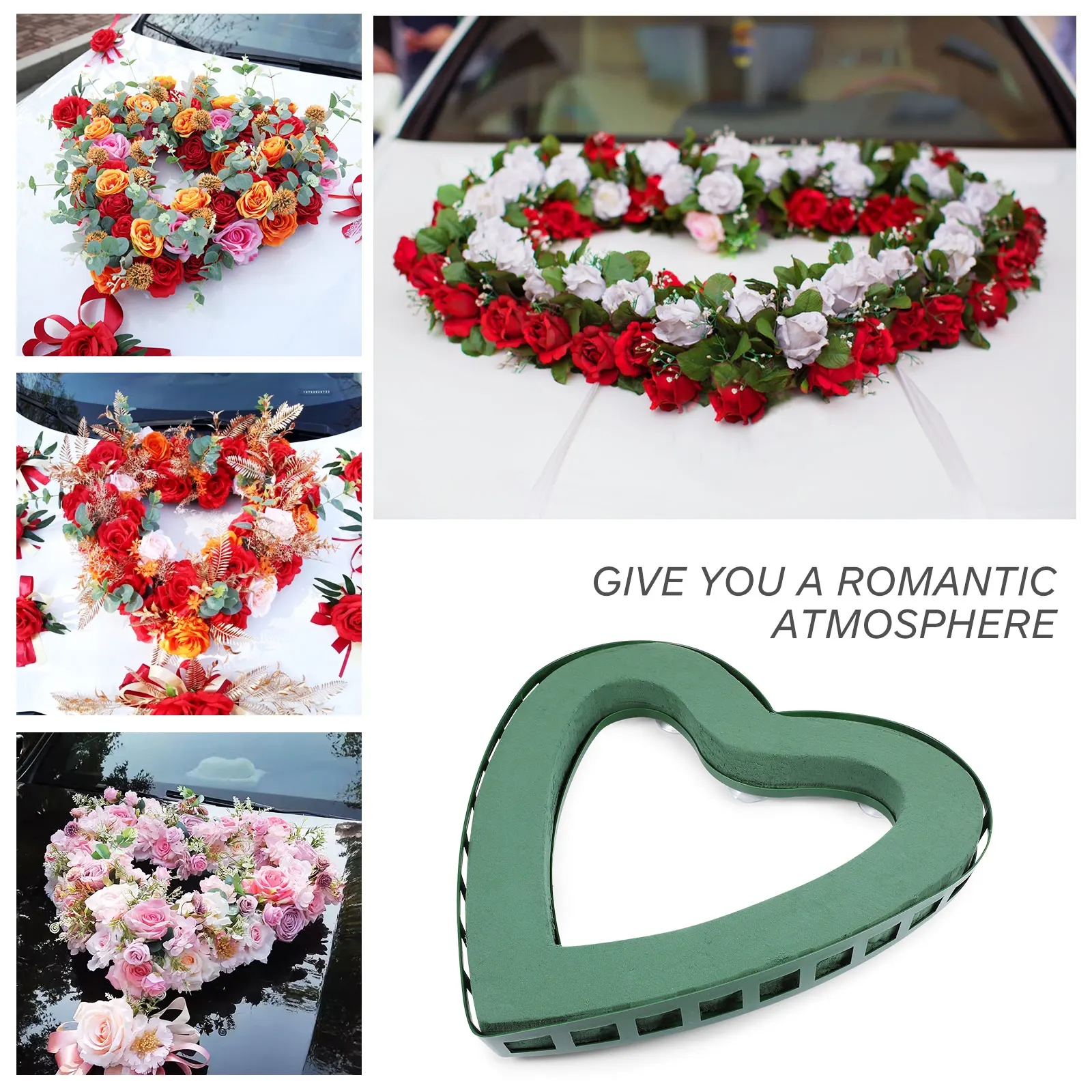 

Love Insertion Heart-shaped Flower Stand Holders to Weave Rack Floral Decor Decorative Wedding Car
