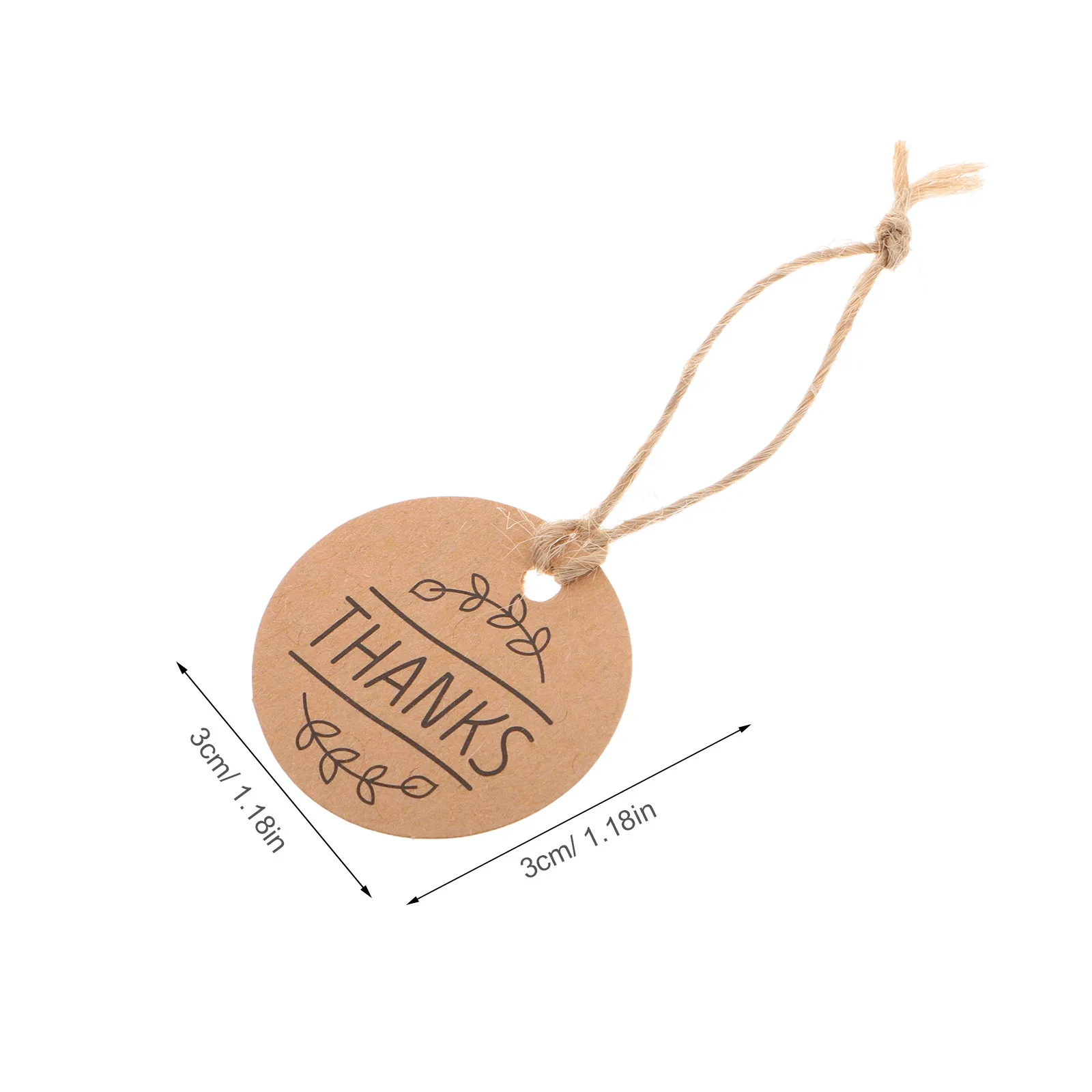 300Pcs Round Kraft Paper Tags Natural Brown with Hole for Wedding Party Favors DIY Craft Baking Wrapping Small Business Supplies