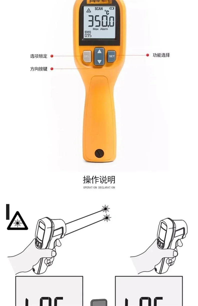 

59E Thermometer Infrared High Precision Industrial Handheld Infrared Point Thermometer Temperature Measurement