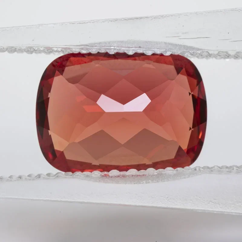 Top Lab Grown Sapphire Rectangular Cushion Shape Sunset Red VVS1 Gemstone Charms DIY for Jewel Making Selectable AGL Certificate