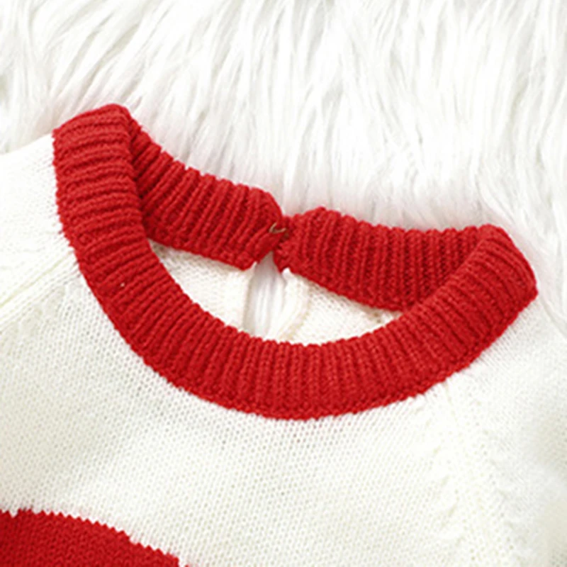 Baby Girl Boy Knit Sweater Blouse Pullover Santa Clause Sweatshirt Warm Crewneck Long Sleeve Tops for Infant Toddler Christmas