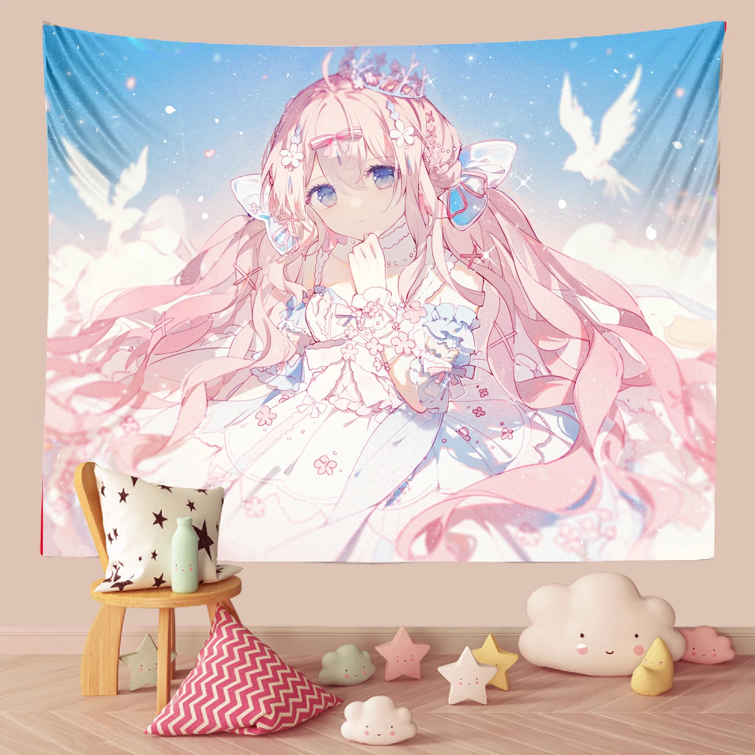 

Japanese Cartoon Girl FFO Lucky Star Izumi Konata Tapestry Wall Hanging Saitama Background Cloth Decoration Home Carpet Tableclo