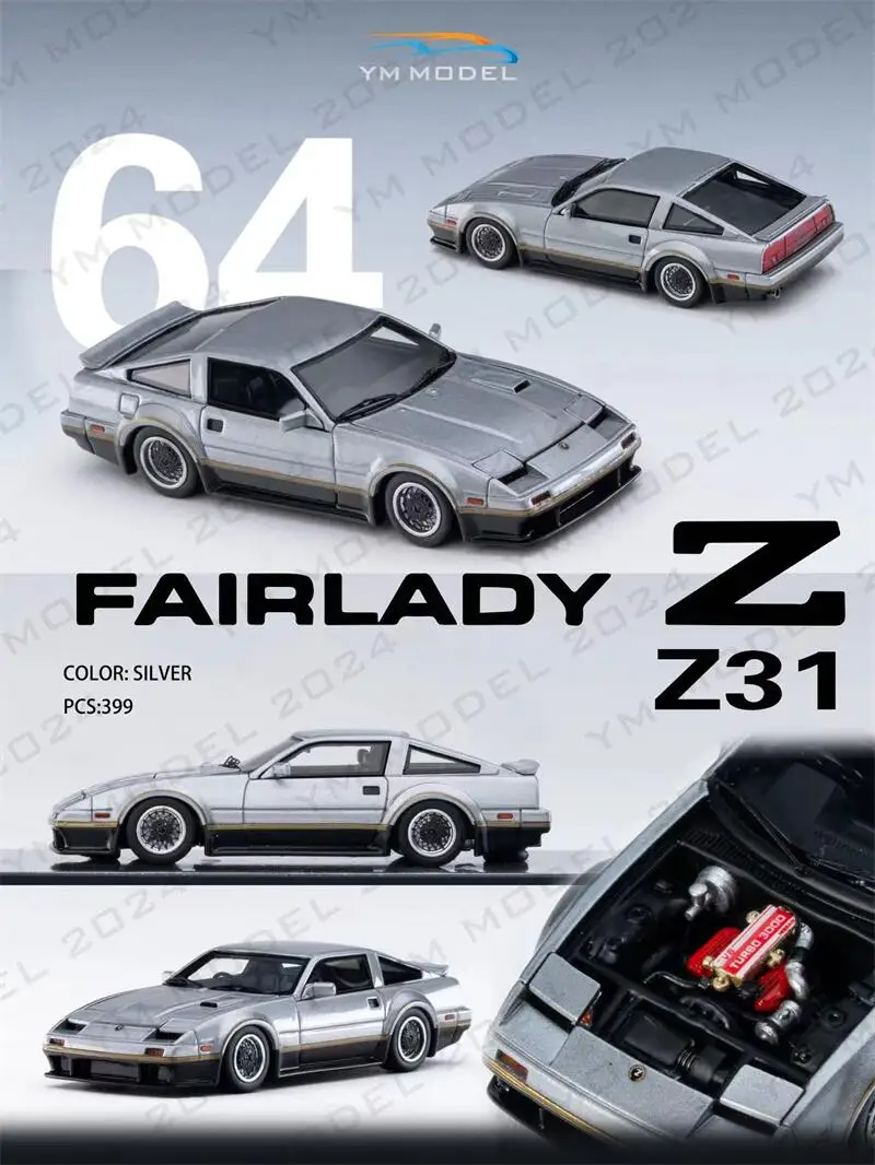 **Pre-order **YM model 1:64 Z31 300SX Silver limited399 Model Car