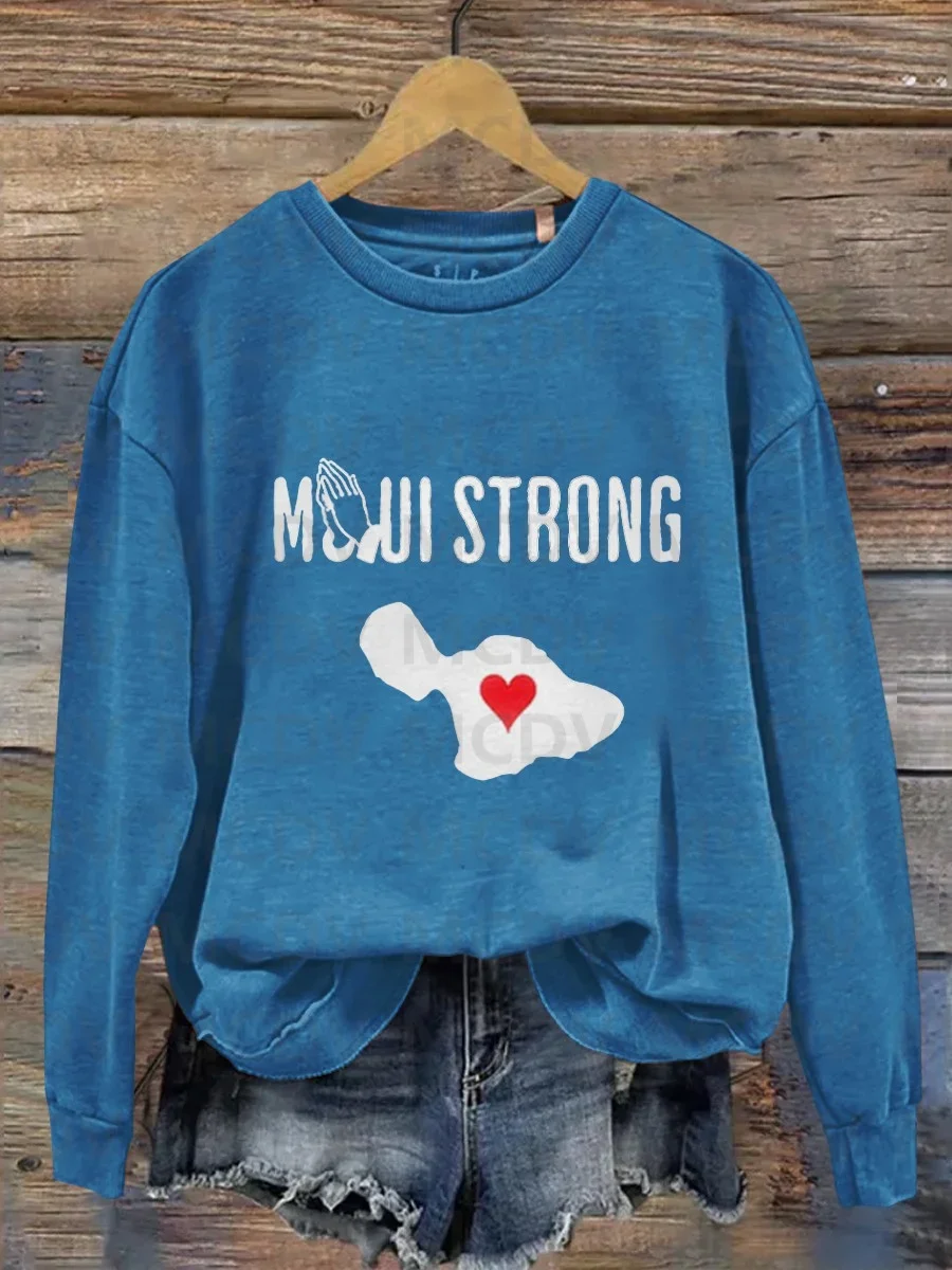 Maui Strong Casual Sweatshirt 3D Printed Women Pullover