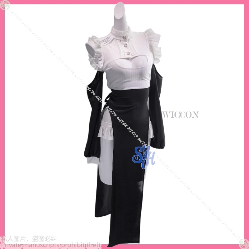 أنيمي مثير راهبة تأثيري حلي الأسود القلب الدانتيل الملابس الداخلية فستان لوليتا شق تنورة جيراي كي حفلة الهالوين