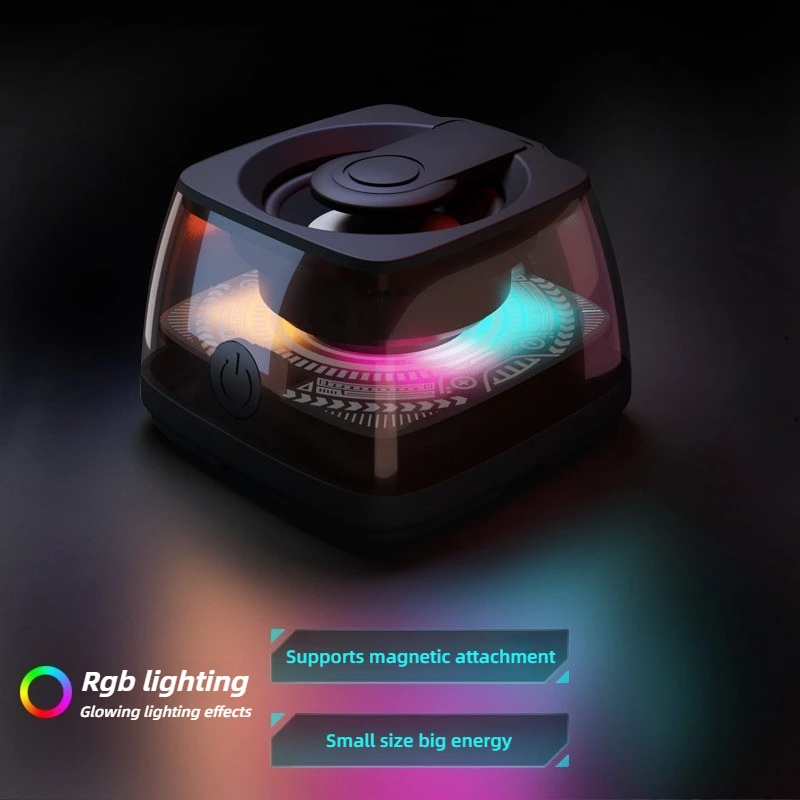 مكبر صوت بلوتوث مغناطيسي محمول لاسلكي لعبة الموسيقى في الهواء الطلق السفر مكتب بطاقة صغيرة ستيريو Rgb الضوء المحيط مكبر صوت صغير #3
