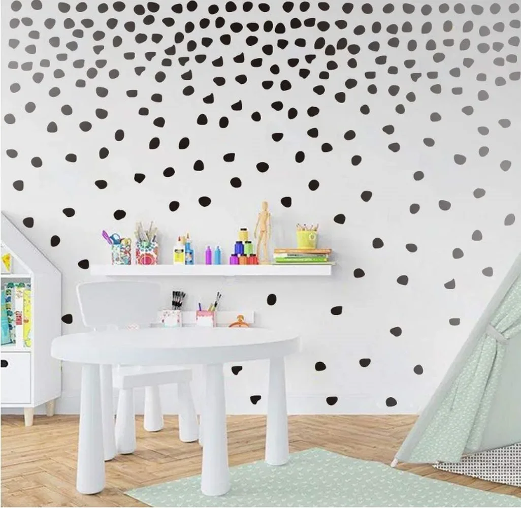 

240pcs Creative Black Irregular Polka Dot Wall Stickers With Geometric Patterns for Children's bedroom Decoration Wall Stickers