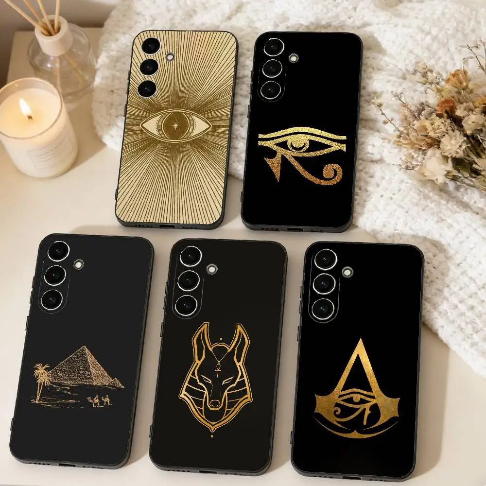 

Ancient E-Egypt Art Phone Case For Samsung Galaxy A73,A72,A71,A70,A53,A52,A51,Soft Silicone Black Cover