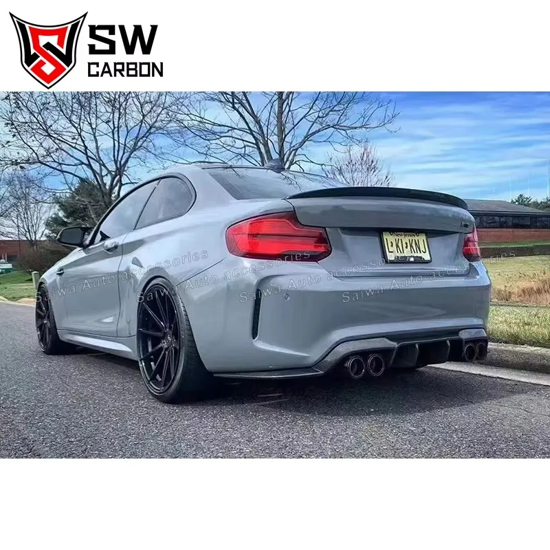 Carbon Fiber V Style Rear Diffuser for BMW M2 F87 M2C Coupe Rear Bumper Lower Lip Diffuser Splitter Body Kit