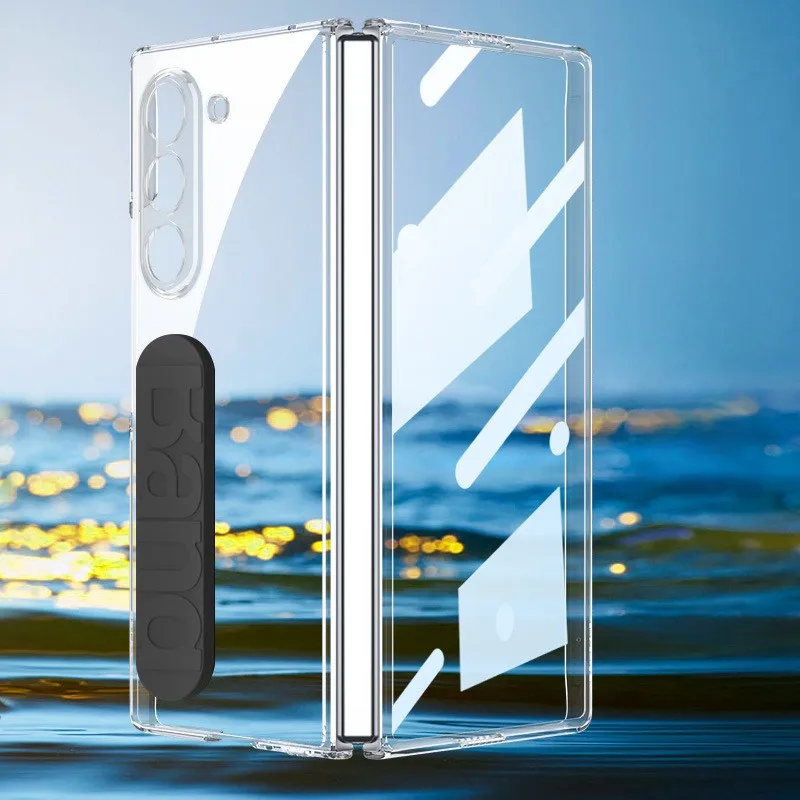 

Прозрачный жесткий чехол для телефона из ПК для Samsung Galaxy Z Fold 6, чехол с ремешком на запястье