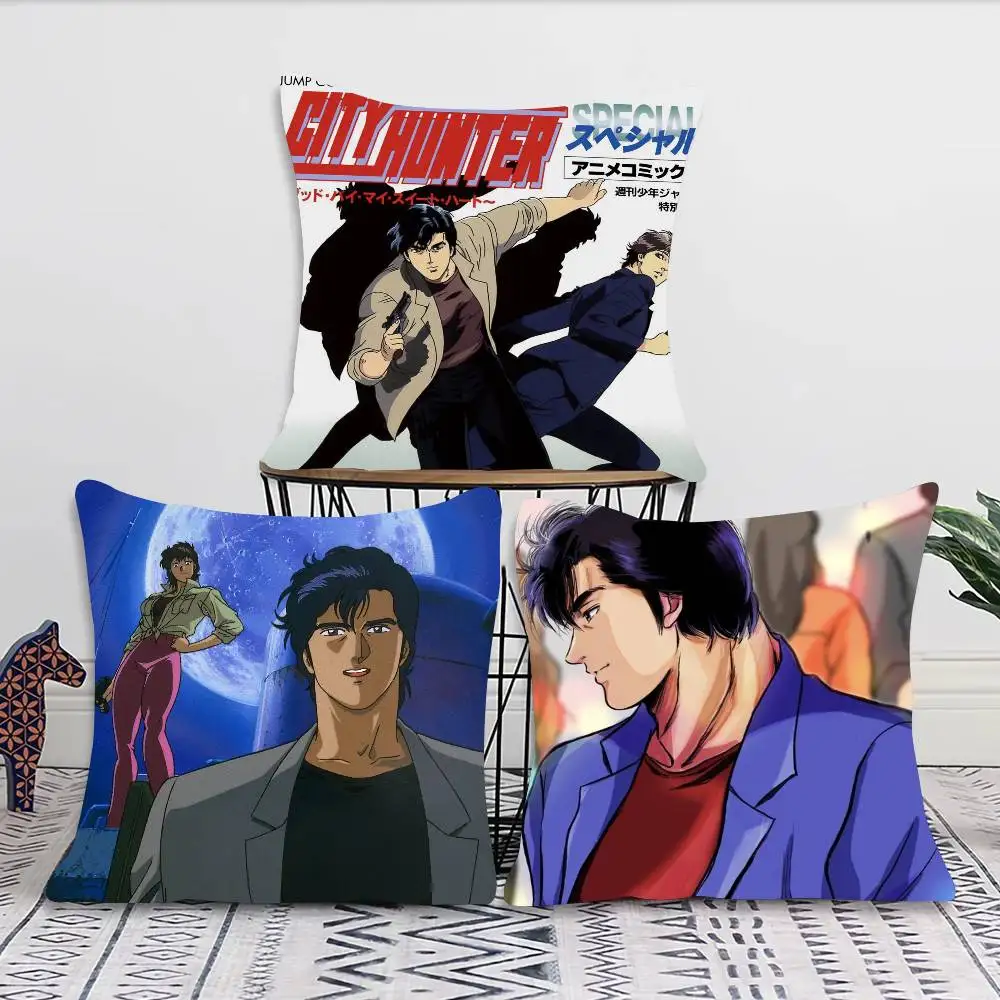 Youth Comics City H-Hunter Pillow Case Fashion Square Pillowcase Bedroom Sofa Room Ins Decoration Leisure