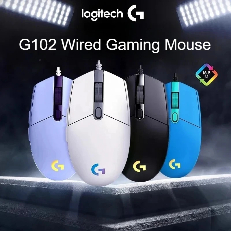 

Игровая мышь Logitech G102, 8000 точек на дюйм, частота отчетов 1 мс, 6 программируемых кнопок, RGB-подсветка, для eSports FPS MOBA, ПК-геймер