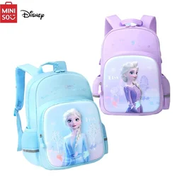 MINISO Disney New 2024 Frozen Princess Elsa Bags 1 To 3 Grade Backpack High-quality Children's Burden-reducing Backpacks Gifts