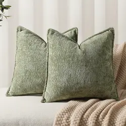 Ins Nordic Cushion Cover Thickened Chenille Throw Pillow Covers Green Decorative 45x45/50x50/65X65cm Sofa Bed Living Room Decor