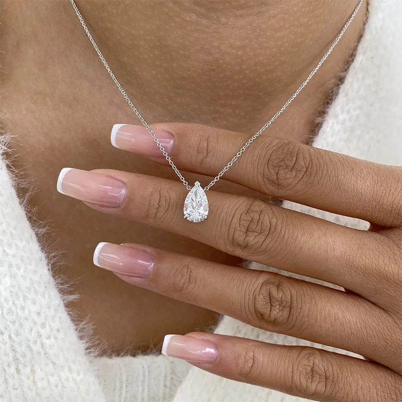 

IGI 14k Yellow Gold 2ct Lab Diamond Pear necklace