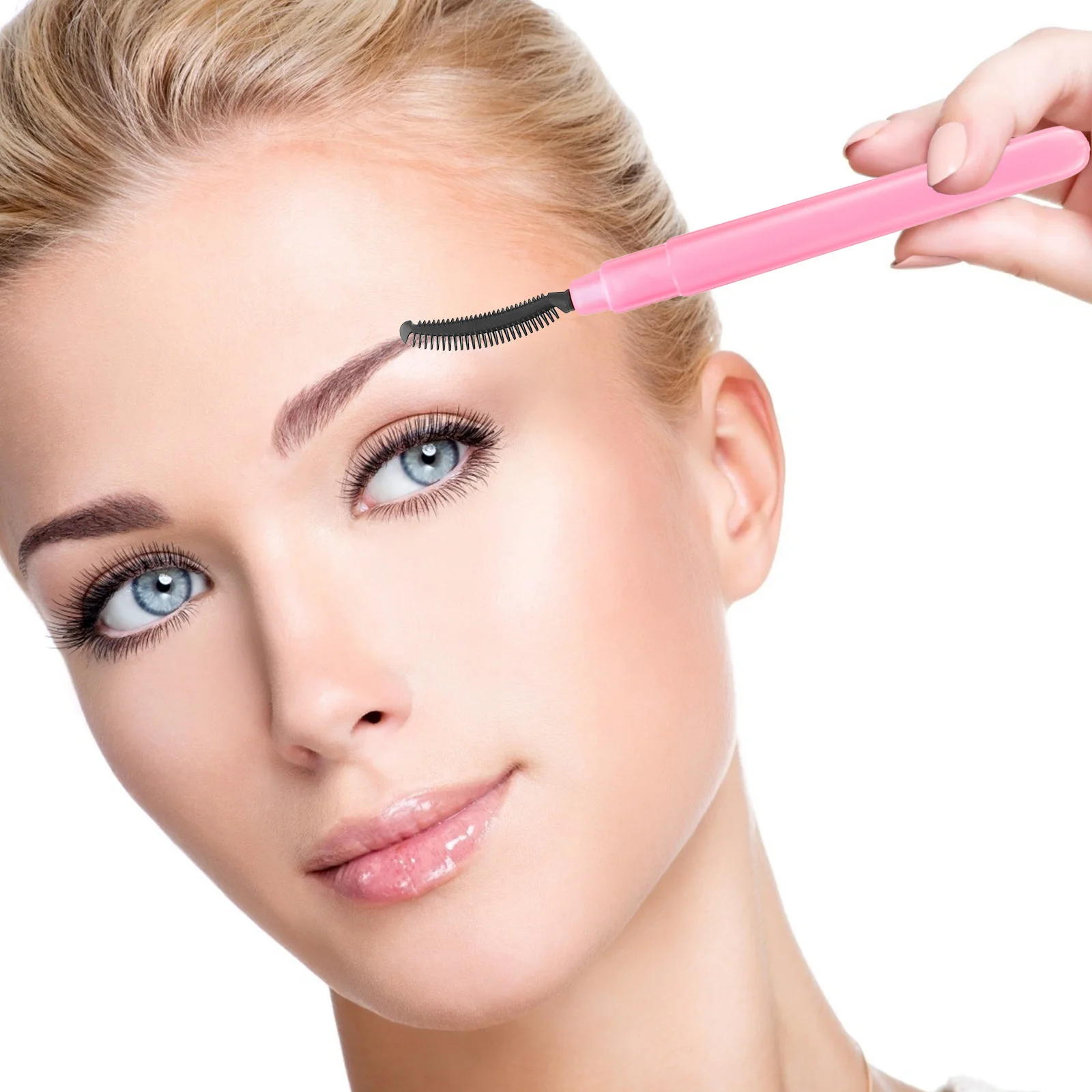 Spazzola per ciglia in silicone da 6 pezzi per separare le ciglia e applicare il mascara, delicato strumento per il trucco degli occhi con cappuccio protettivo