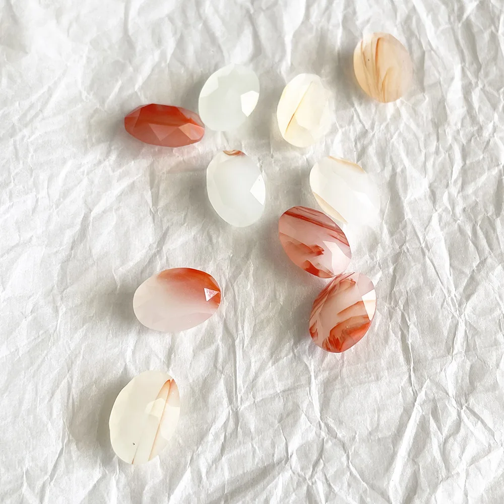 -Diamonds coulants-violets dorés ovales en forme d'œuf, strass K9, Agate de café, dos plat, cristal pour ongles, bricolage, pierres précieuses 3D 404