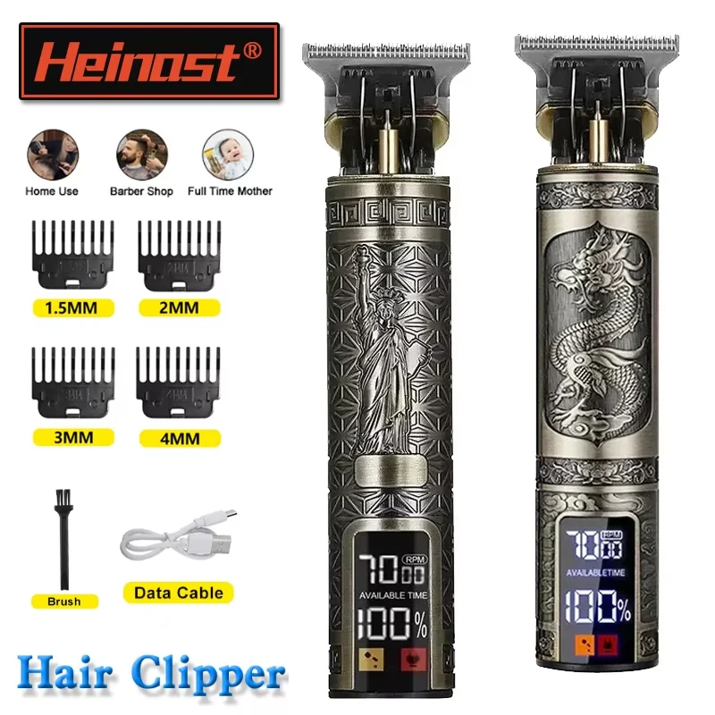 Professional Hair Clipper Rechargeable Electric Trimmer For Men Beard Kids Barber Cutting Machine Haircut LED Screen Waterproof