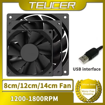 TEUCER USB 인터페이스 냉각 선풍기, 컴퓨터 라디에이터 선풍기, 800-1800RPM, 8cm, 12cm, 14cm 