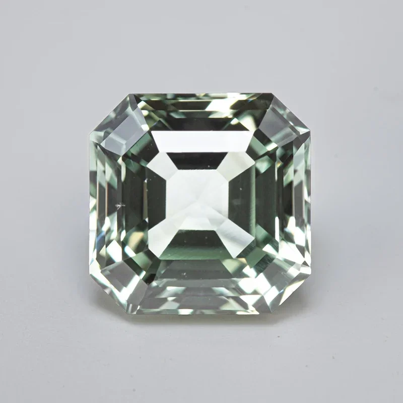 

L-Lab Grown Sapphire Green Color Asscher Shape VVS1 Charms Gemstone DIY Ring Necklace Earrings Main Materials Certificate