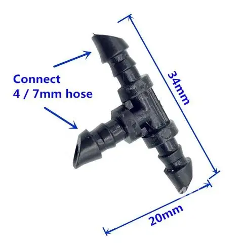 

Barbed 4/7 mm Tube Upgrade for Garden Drip Irrigation Hose Connector 3-way Hose Splitters 1/4 Inch Hose 50 Pcs