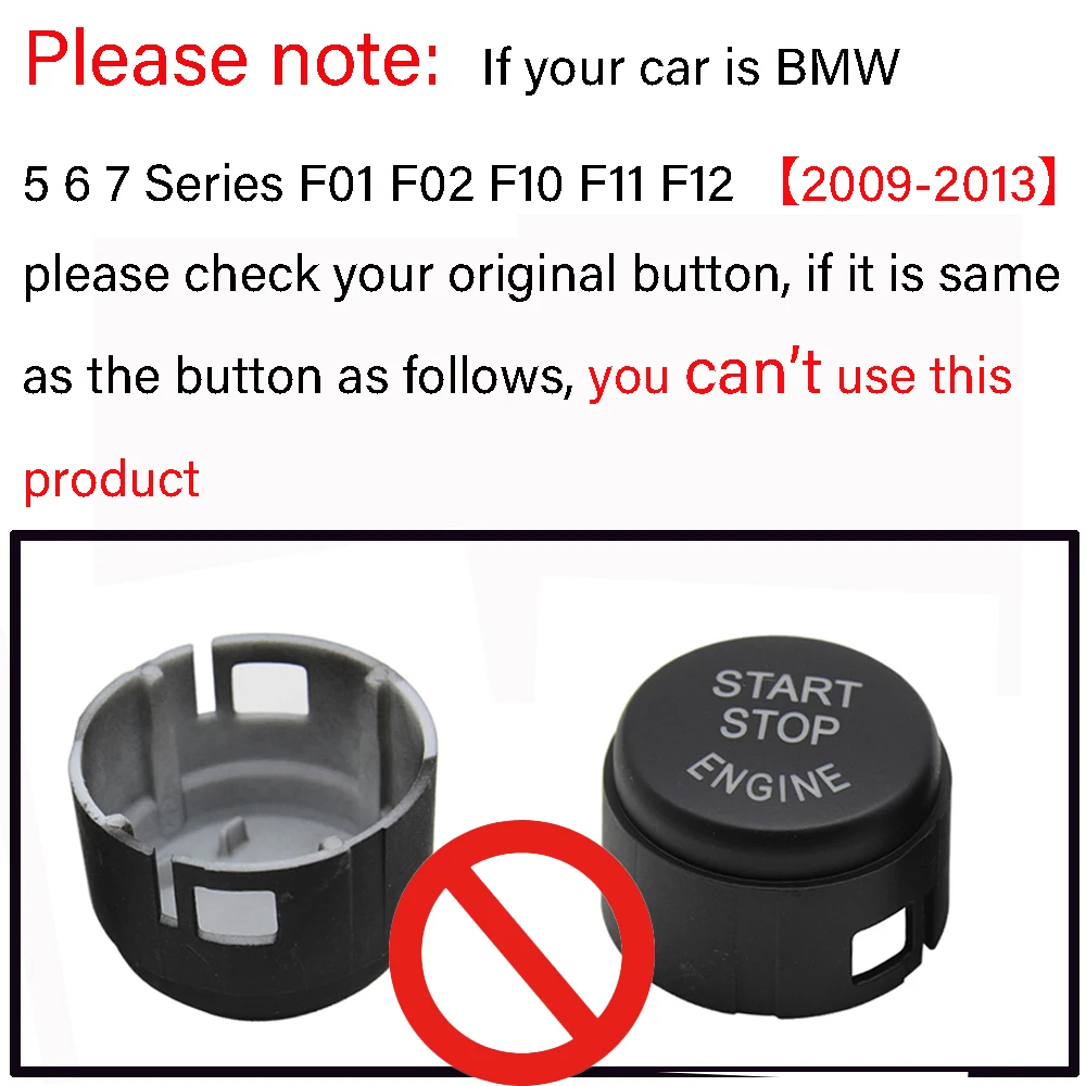 Crystal Start Stop Engine Switch Button for BMW 1 2 3 4 5 6 7 X1 X5 X6 F22 F30 F10 F32 F01 F15 G30 G31 G11 G12 G01