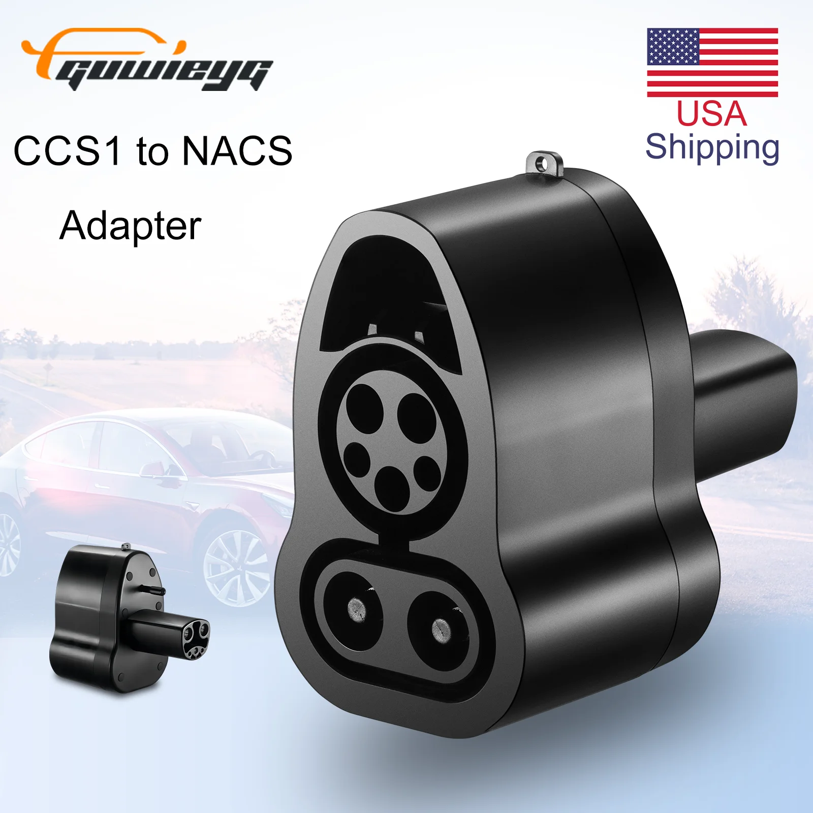 GUWIEYG CCS1 to Tesla Adapter for NACS Model 3,Y, S and X - for NACS Owners Only Fit for Fast Charge NACS with CCS1 Chargers