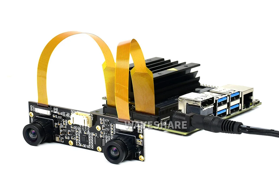 Waveshare Binocular Camera Module, Dual IMX219, 8 Megapixels, Stereo Vision, Depth Vision