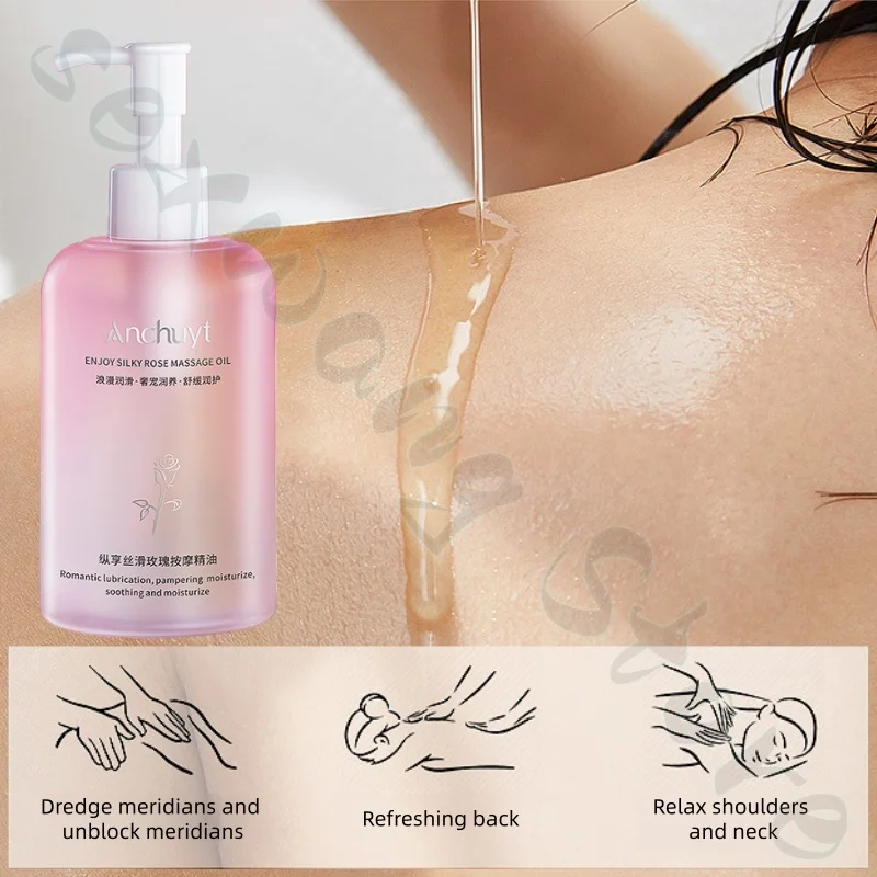 Anchuyt silky rose massage essential oil moisturizing, refreshing and non-sticky to improve rough skin body oil 300ml